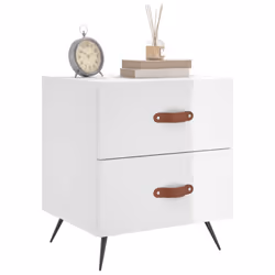VidaXL 827248 Table de nuit et table de chevet Blanc - Vue supplémentaire 8