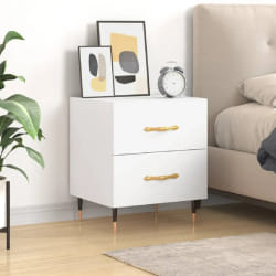 vidaXL Table de chevet blanc 40x35x47,5 cm bois d'ingénierie