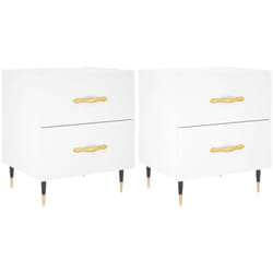 vidaXL Tables de chevet 2 pcs blanc 40x35x47,5 cm bois d'ingénierie