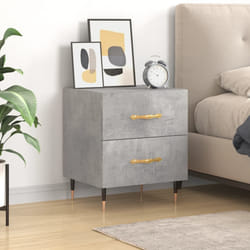 vidaXL Table de chevet gris béton 40x35x47,5 cm bois d'ingénierie