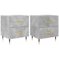 Vidaxl - Tables de chevet 2pcs gris béton 40x35x47,5cm bois d'ingénierie