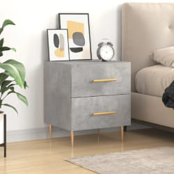 vidaXL Table de chevet gris béton 40x35x47,5 cm bois d'ingénierie