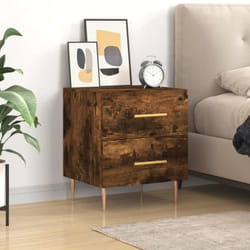 vidaXL Table de chevet chêne fumé 40x35x47,5 cm bois d’ingénierie