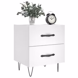 VidaXL 827293 Table de nuit et table de chevet Blanc - Vue supplémentaire 4
