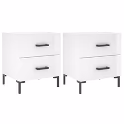 VidaXL 827313, Blanc, Fer, Bois, 400 mm, 350 mm, 475 mm, 2 pièce(s)