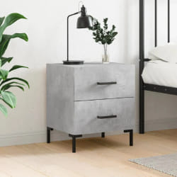 vidaXL Table de chevet - Gris béton