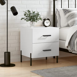 vidaXL Table de chevet blanc 40x35x47,5 cm bois d'ingénierie