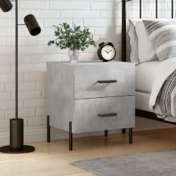 vidaXL Table de chevet gris béton 40x35x47,5 cm bois d'ingénierie