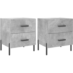Tables de chevet 2pcs gris béton 40x35x47,5cm bois d’ingénierie vidaXL