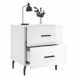 VidaXL 827345 Table de nuit et table de chevet Blanc - Vue supplémentaire 4