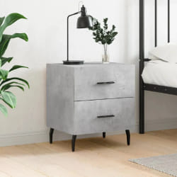 vidaXL Table de Chevet - Gris Béton