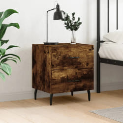 vidaXL Table de chevet - Chêne Fumé