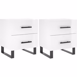 VidaXL 827361, Blanc, Fer, Bois, 400 mm, 350 mm, 475 mm, 2 pièce(s)