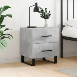 vidaXL Table de chevet gris béton 40x35x47,5 cm bois d'ingénierie