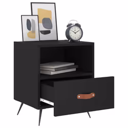 VidaXL 827375 Table de nuit et table de chevet Noir - Vue supplémentaire 4