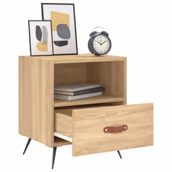 VidaXL 827379 Table de nuit et table de chevet Chêne - Vue supplémentaire 4