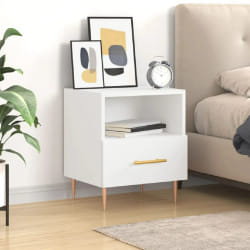vidaXL Table de chevet Blanc