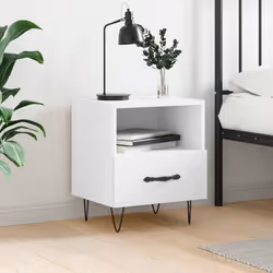 VidaXL 827420, Blanc, Fer, Bois, 400 mm, 350 mm, 475 mm, 1 pièce(s)