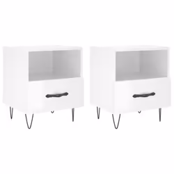 VidaXL 827425, Blanc, Fer, Bois, 400 mm, 350 mm, 475 mm, 2 pièce(s)