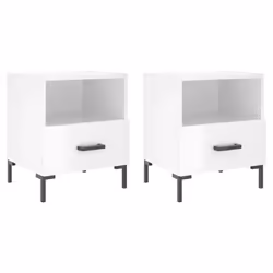 VidaXL 827441, Blanc, Fer, Bois, 400 mm, 350 mm, 475 mm, 2 pièce(s)