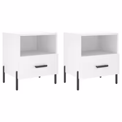 VidaXL 827453, Blanc, Fer, Bois, 400 mm, 350 mm, 475 mm, 2 pièce(s)