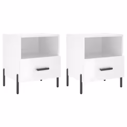 VidaXL 827457, Blanc, Fer, Bois, 400 mm, 350 mm, 475 mm, 2 pièce(s)