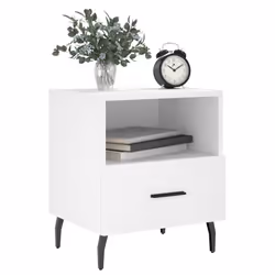 VidaXL 827469 Table de nuit et table de chevet Blanc - Vue supplémentaire 4