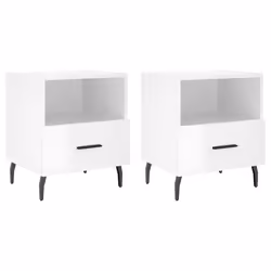 VidaXL 827473, Blanc, Aluminium, Fer, Bois, 400 mm, 350 mm, 475 mm, 2 pièce(s)
