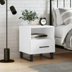 vidaXL Table de Chevet - Blanc