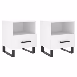 VidaXL 827485, Blanc, Fer, Bois, 400 mm, 350 mm, 475 mm, 2 pièce(s)
