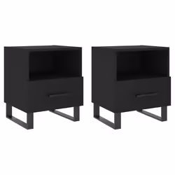 VidaXL 827487, Noir, Fer, Bois, 400 mm, 350 mm, 475 mm, 2 pièce(s)