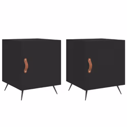 VidaXL 827503, Noir, Fer, Polyuréthane (PU), Bois, 400 mm, 400 mm, 500 mm, 2 pièce(s)
