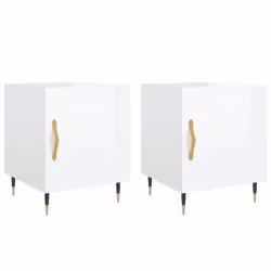 VidaXL 827521, Blanc, Fer, Bois, 400 mm, 400 mm, 500 mm, 2 pièce(s)