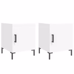 VidaXL 827565, Blanc, Fer, Bois, 400 mm, 400 mm, 500 mm, 2 pièce(s)