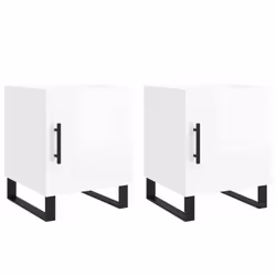 VidaXL 827617, Blanc, Fer, Bois, 400 mm, 400 mm, 500 mm, 2 pièce(s)