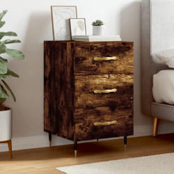 vidaXL Table de chevet chêne fumé 40x40x66 cm