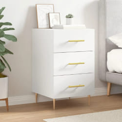 vidaXL Table de chevet blanc 40x40x66 cm bois d'ingénierie