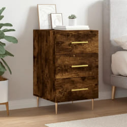 vidaXL Table de chevet chêne fumé