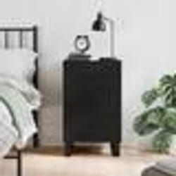 vidaXL Table de chevet noir 40x40x66 cm bois d'ingénierie