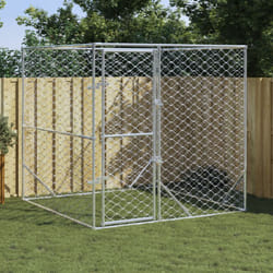 Chenil d'extérieur pour chiens argenté 2x2x2 m acier galvanisé vidaXL