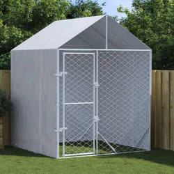 Vidaxl - Chenil d'extérieur pour chiens avec toit argenté 2x2x2,5 m