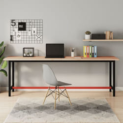 Vidaxl - tabli 220x55x81,5 cm bois massif de hêtre et métal