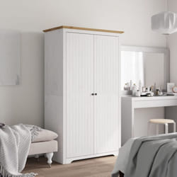 Garde-robe bodo blanc marron 99x53,5x173 cm bois massif de pin - Vidaxl