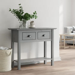 Table console bodo gris 90x34,5x73 cm bois de pin massif