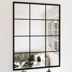 vidaXL Miroirs muraux 2 pcs noir 80x60 cm métal