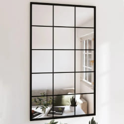 vidaXL Miroirs muraux 4 pcs - Noir Métal 100x60 cm