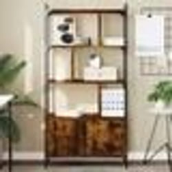 vidaXL Bibliothèque avec portes chêne fumé 76,5x30x154,5 cm