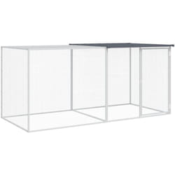 Poulailler avec toit anthracite 203x98x90 cm acier galvanisé - Vidaxl