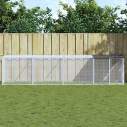 vidaXL Poulailler avec toit anthracite 403x98x90 cm acier galvanisé