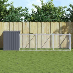 Vidaxl - Niche pour chien avec cour anthracite 110x405x110 cm
